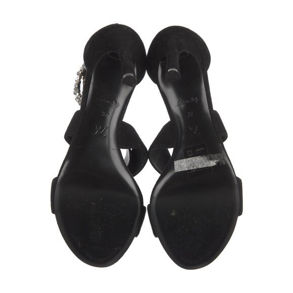 ❤️Louis Vuitton Suede Crystal Embellishments Slingback Heels❤️ - Picture 5 of 5